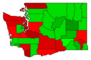 1968 Washington County Map of Democratic Primary Election Results for Governor