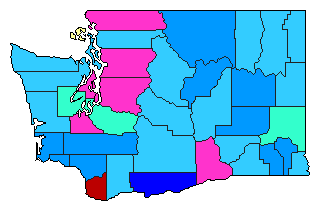 1980 Washington County Map of Democratic Primary Election Results for Secretary of State