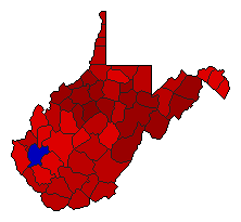 1992 West Virginia County Map of Democratic Primary Election Results for State Auditor
