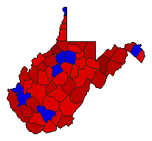 1992 West Virginia County Map of Democratic Primary Election Results for Attorney General