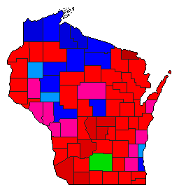 2002 Wisconsin County Map of Democratic Primary Election Results for Governor