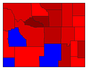2002 Wyoming County Map of Democratic Primary Election Results for Governor