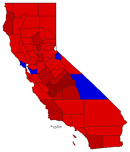 2002 California County Map of Democratic Primary Election Results for Controller
