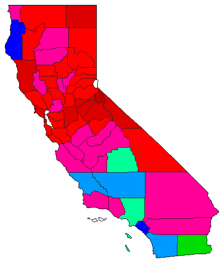 2002 California County Map of Democratic Primary Election Results for Insurance Commissioner