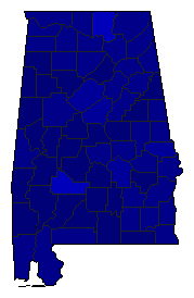 2024 Alabama County Map of Republican Primary Election Results for President