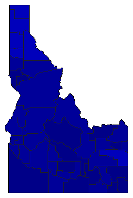 2000 Idaho County Map of Republican Primary Election Results for President