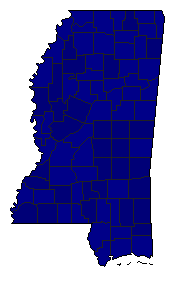 2000 Mississippi County Map of Republican Primary Election Results for President