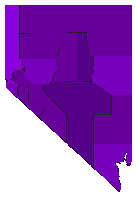 2024 Nevada County Map of Republican Primary Election Results for President