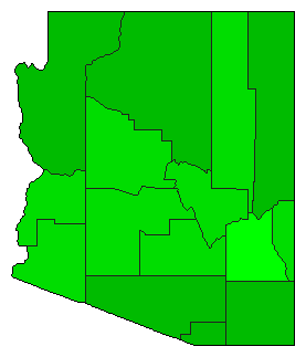 2000 Arizona County Map of Republican Primary Election Results for President