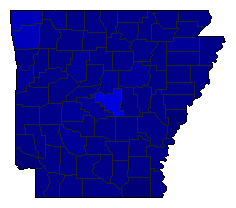 2024 Arkansas County Map of Republican Primary Election Results for President
