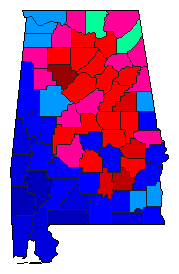 2010 Alabama County Map of Republican Primary Election Results for Agriculture Commissioner