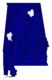 1986 Alabama County Map of Republican Primary Election Results for Senator