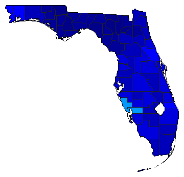 1992 Florida County Map of Republican Primary Election Results for Senator