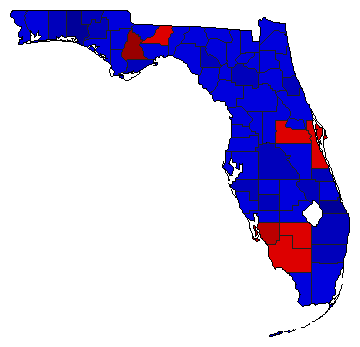 1998 Florida County Map of Republican Primary Election Results for Attorney General