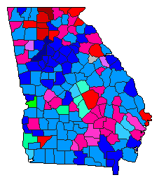 2006 Georgia County Map of Republican Primary Election Results for Secretary of State