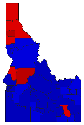 2010 Idaho County Map of Republican Primary Election Results for Controller