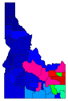1956 Idaho County Map of Republican Primary Election Results for Senator