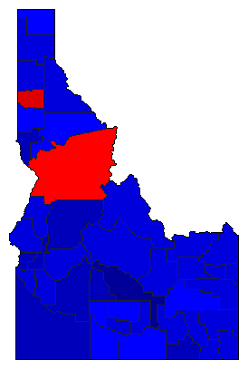 2010 Idaho County Map of Republican Primary Election Results for Governor