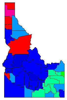 2018 Idaho County Map of Republican Primary Election Results for Governor