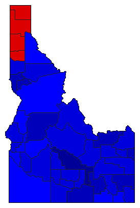 2022 Idaho County Map of Republican Primary Election Results for Governor