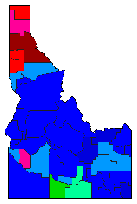 2002 Idaho County Map of Republican Primary Election Results for Lt. Governor