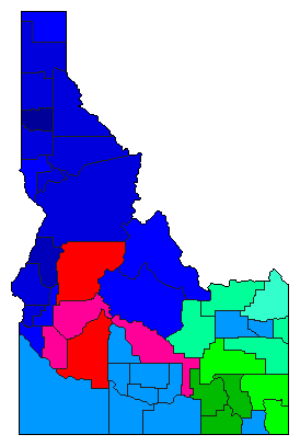 2014 Idaho County Map of Republican Primary Election Results for Secretary of State