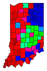 1998 Indiana County Map of Republican Primary Election Results for Senator