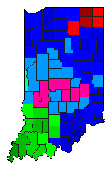 2010 Indiana County Map of Republican Primary Election Results for Senator