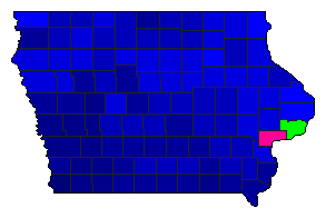 1996 Iowa County Map of Republican Primary Election Results for Senator