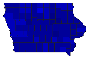 2022 Iowa County Map of Republican Primary Election Results for Senator