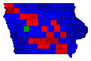 2010 Iowa County Map of Republican Primary Election Results for Governor