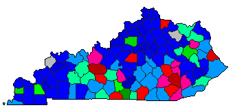 1991 Kentucky County Map of Republican Primary Election Results for State Auditor