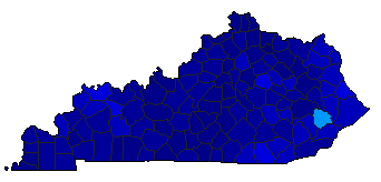 1983 Kentucky County Map of Republican Primary Election Results for Governor