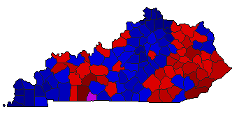 1991 Kentucky County Map of Republican Primary Election Results for Governor