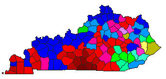 2015 Kentucky County Map of Republican Primary Election Results for Governor