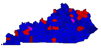 1987 Kentucky County Map of Republican Primary Election Results for Lt. Governor