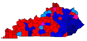 1991 Kentucky County Map of Republican Primary Election Results for Lt. Governor