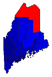1998 Maine County Map of Republican Primary Election Results for Governor