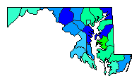 2012 Maryland County Map of Republican Primary Election Results for Senator