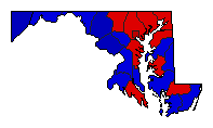 1990 Maryland County Map of Republican Primary Election Results for Governor