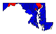 1994 Maryland County Map of Republican Primary Election Results for Governor