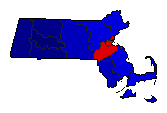 1915 Massachusetts County Map of Republican Primary Election Results for Lt. Governor