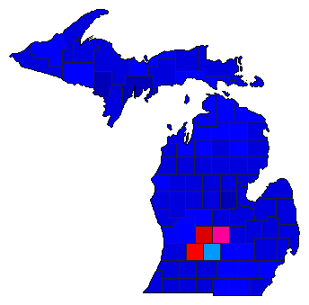 2018 Michigan County Map of Republican Primary Election Results for Governor