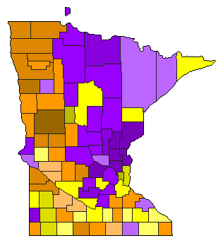 1924 Minnesota County Map of Republican Primary Election Results for Senator