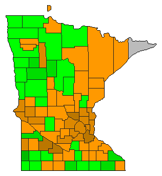 2012 Minnesota County Map of Republican Primary Election Results for Senator