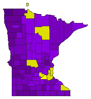 1948 Minnesota County Map of Republican Primary Election Results for Governor