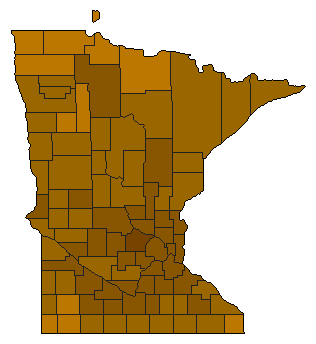 2010 Minnesota County Map of Republican Primary Election Results for Governor