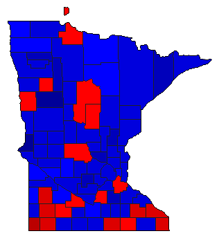 2018 Minnesota County Map of Republican Primary Election Results for Governor