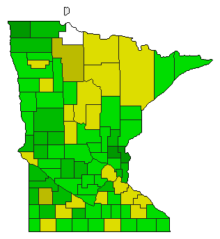1912 Minnesota County Map of Republican Primary Election Results for Lt. Governor