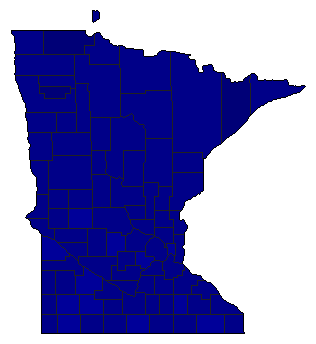 1950 Minnesota County Map of Republican Primary Election Results for Secretary of State